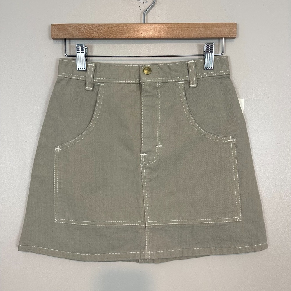 Carter's Watch the Wear VTG USA Made A Line Skirt Khaki Cotton Preshrunk Women 5
